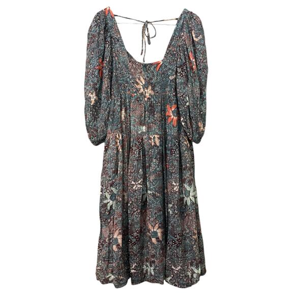 Ulla Johnson Kemala Midi Dress US 4 Malachite Floral Print Milkmaid Celebrity - Picture 7 of 16